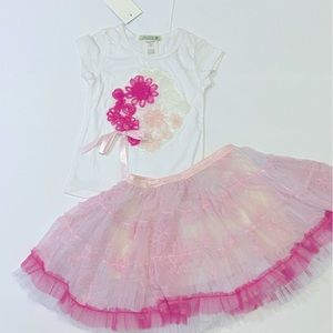 Pink flower tulle set